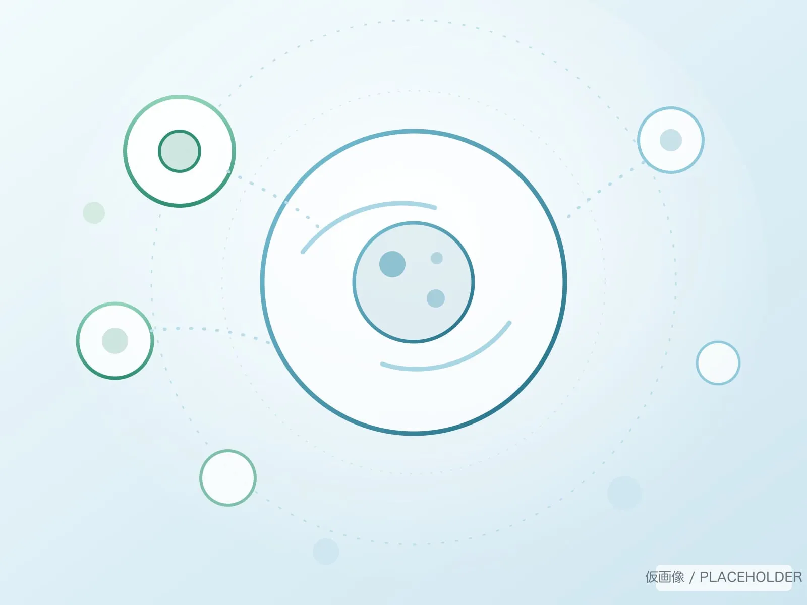 細胞が分かれて増えていく様子をあらわしたイメージ図