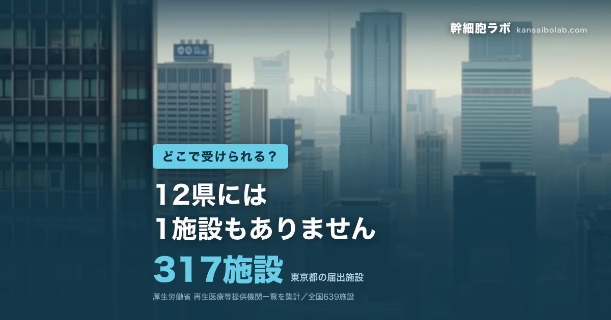 どこで受けられる？｜東京都の届出施設は317施設。12県には1施設もありません