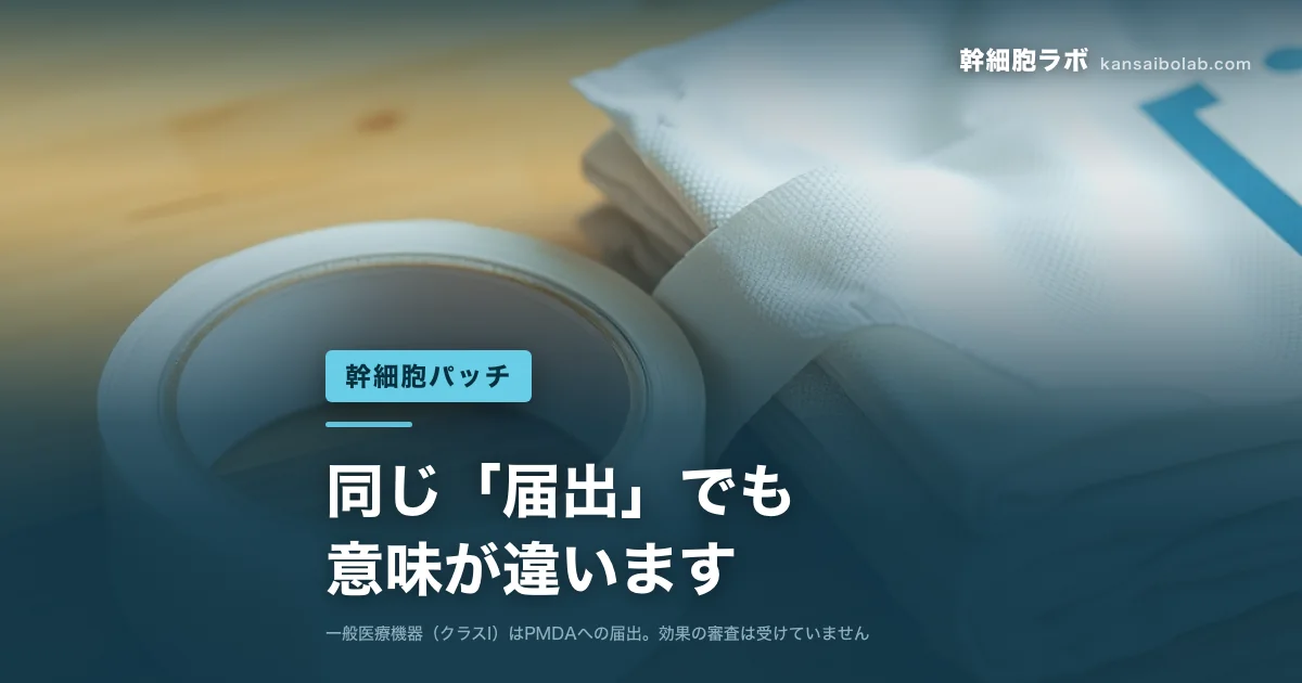 幹細胞パッチ｜同じ「届出」でも意味が違います
